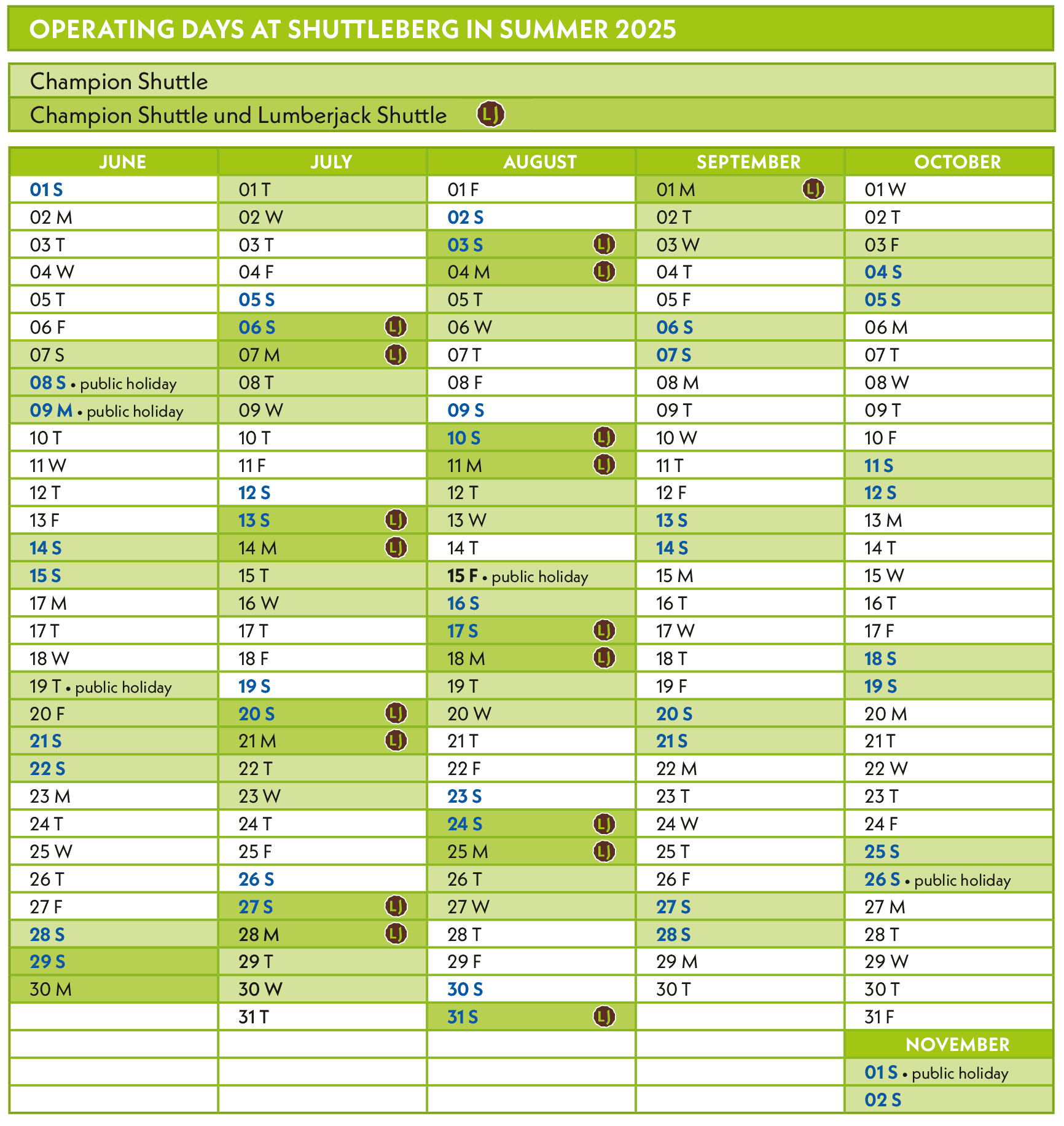 Operation Days Summer